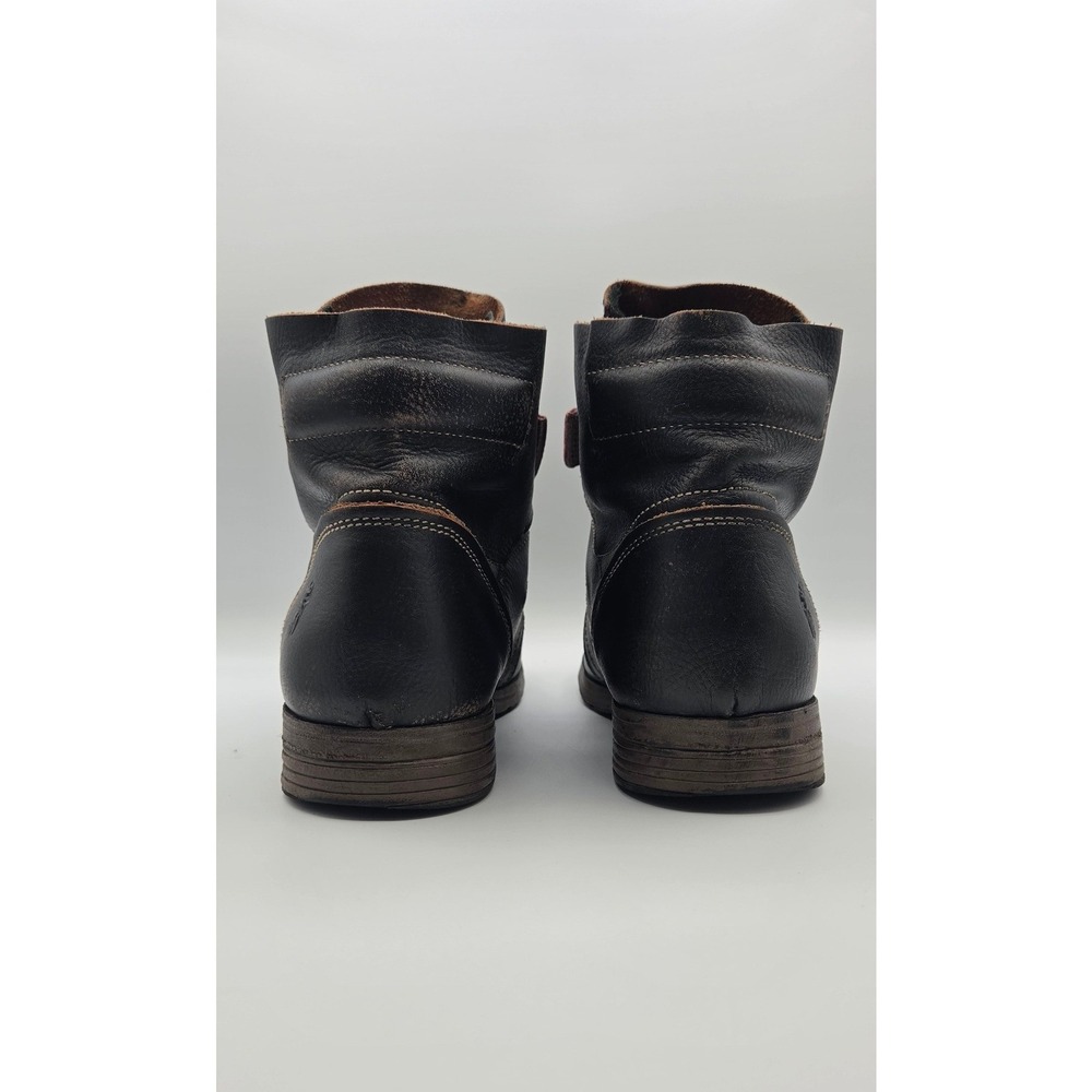 Fly London Black Leather Double Buckle Ankle Boots Made in Portugal Size 42 - Picture 3 of 12